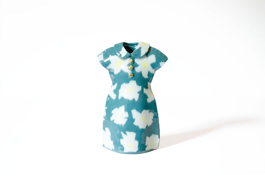 Nerikomi Porcelain Dress Shape Bud Vase