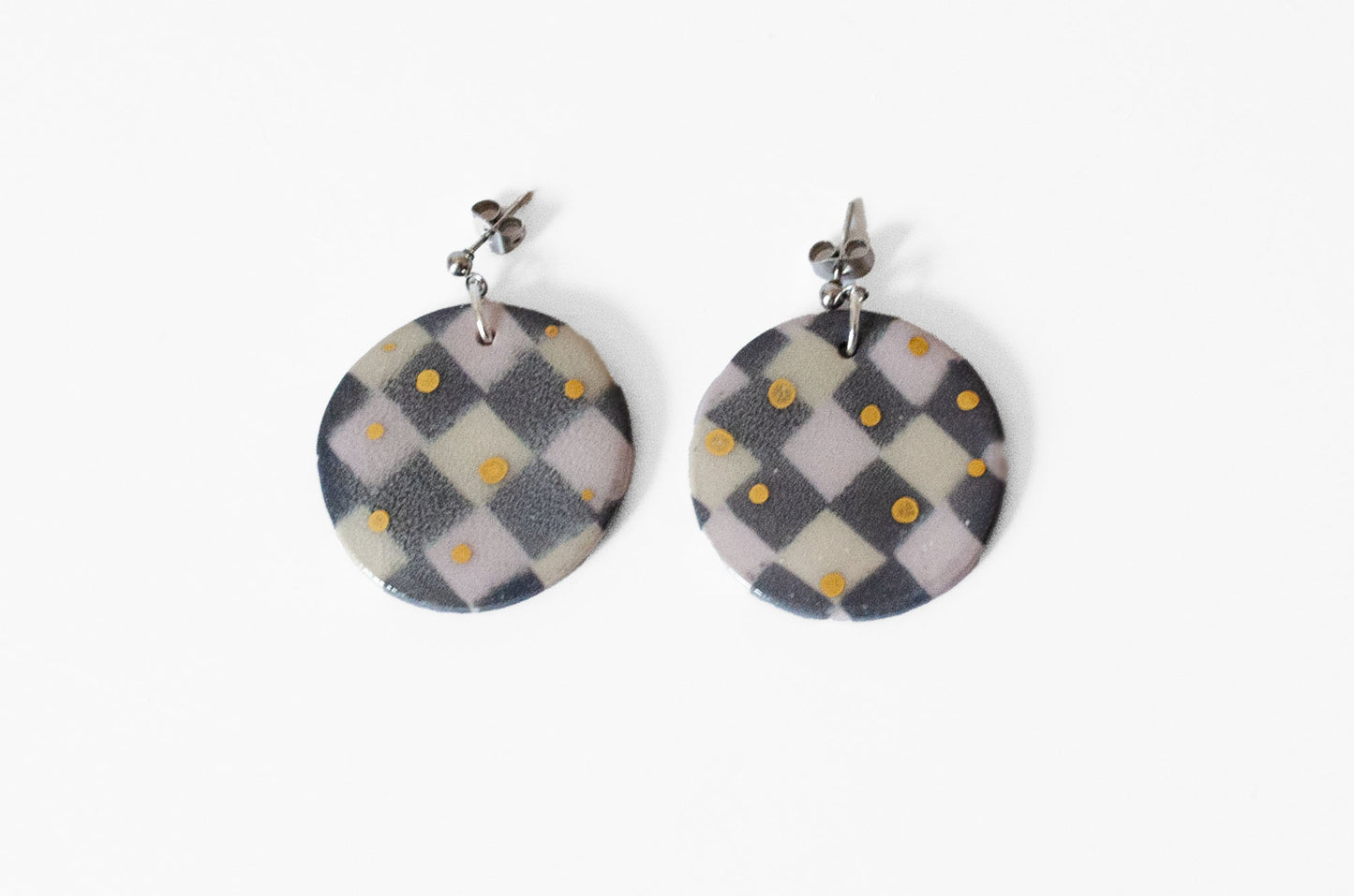 Nerikomi Porcelain Ornament-Inspired Round Earrings (2025 Holiday Limited Edition)