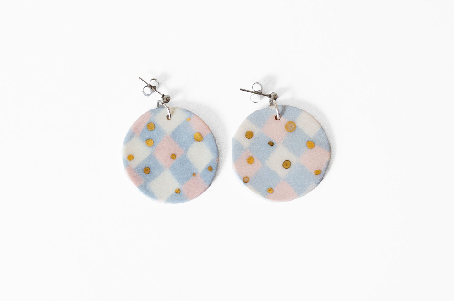 Nerikomi Porcelain Ornament-Inspired Round Earrings (2025 Holiday Limited Edition)