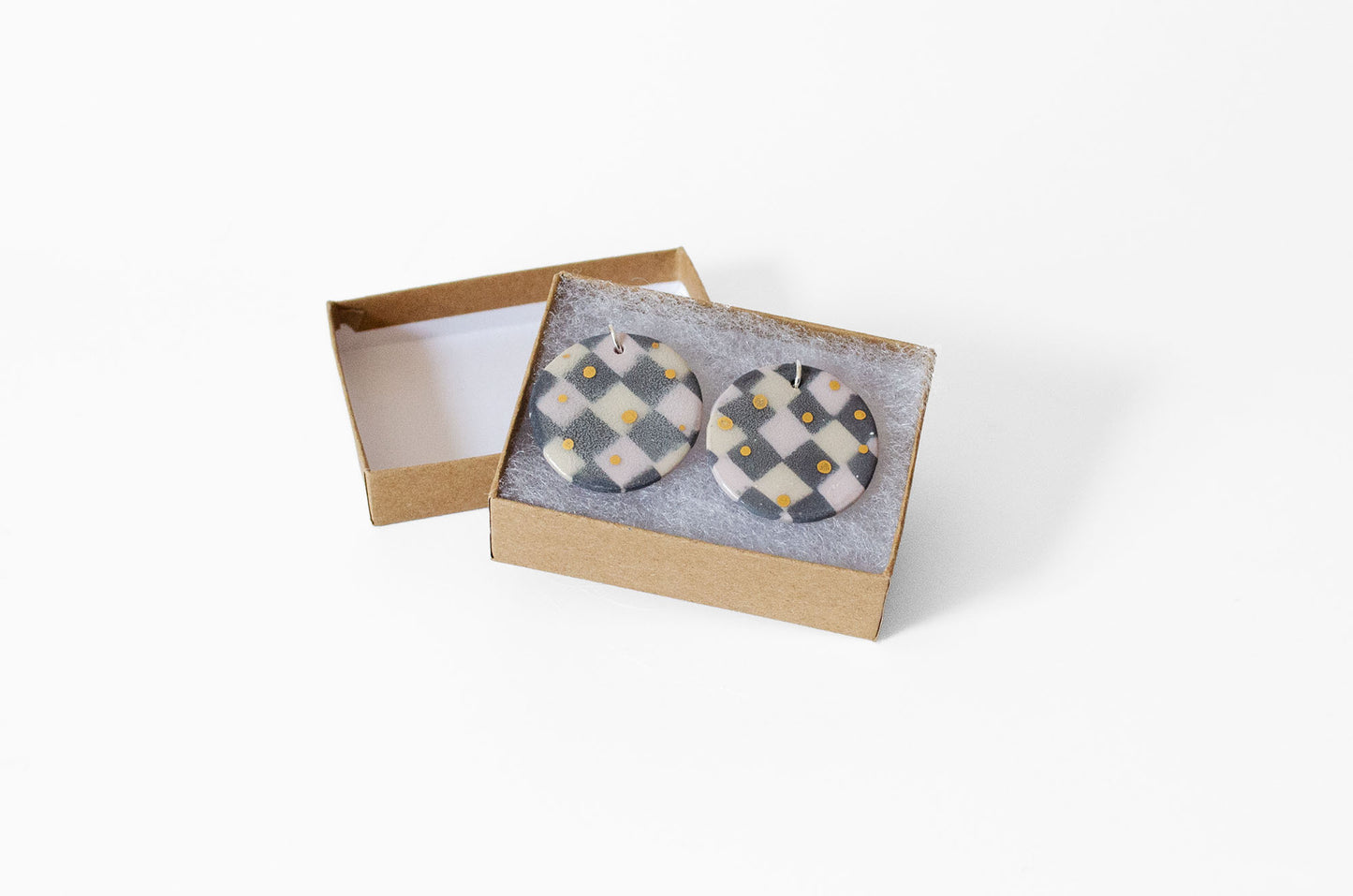 Nerikomi Porcelain Ornament-Inspired Round Earrings (2025 Holiday Limited Edition)