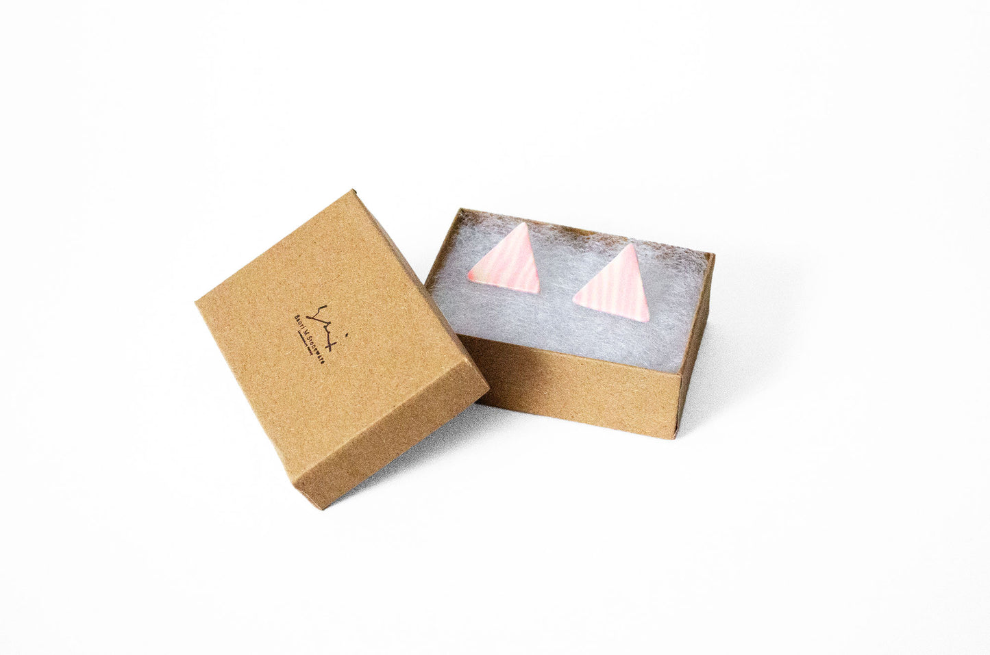 Pink Triangle Nerikomi Porcelain Earrings