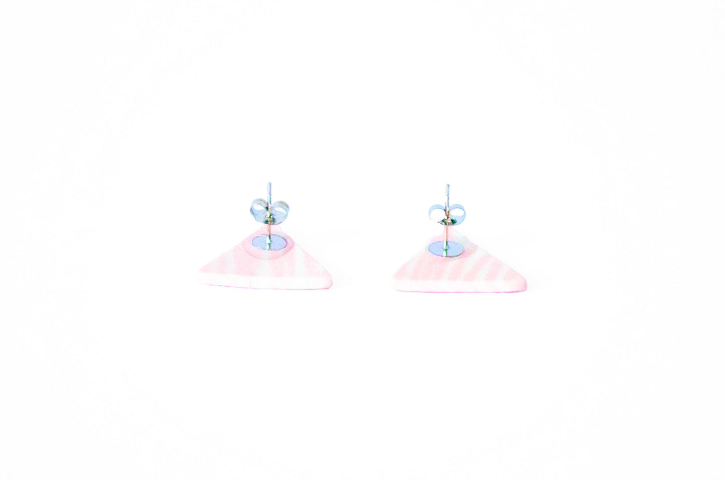 Pink Triangle Nerikomi Porcelain Earrings