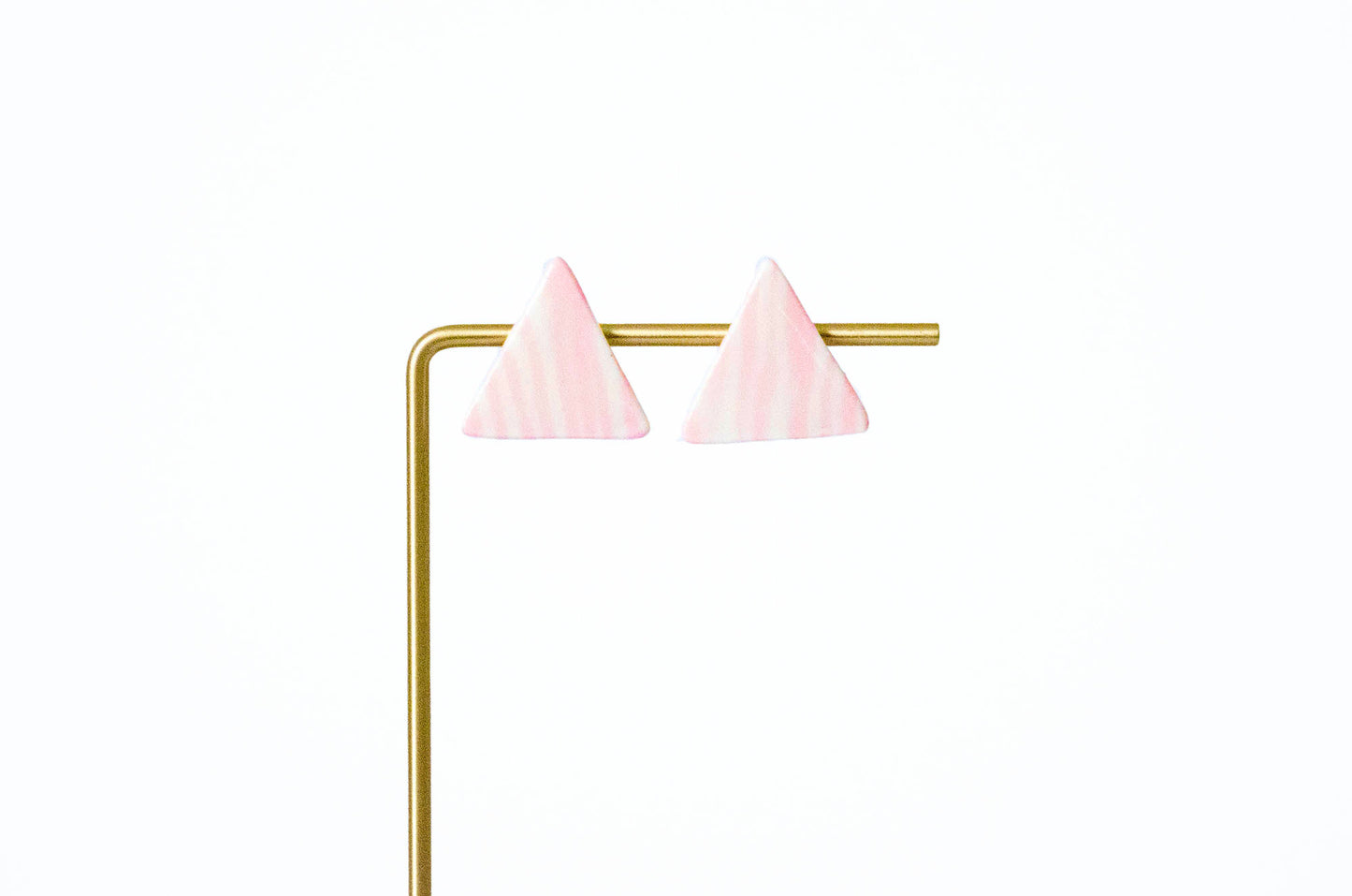 Pink Triangle Nerikomi Porcelain Earrings