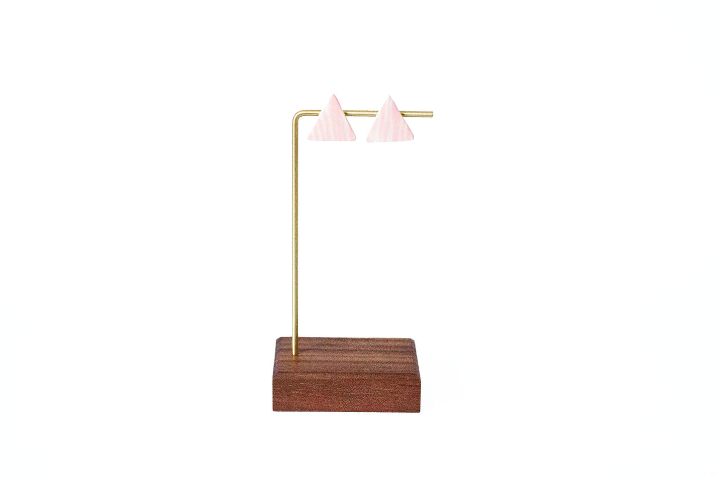 Pink Triangle Nerikomi Porcelain Earrings