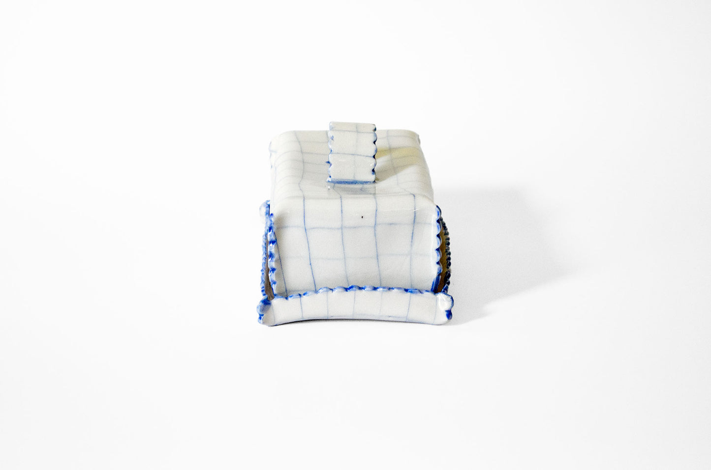 Nerikomi Check Pattern Butter Dish with Lid