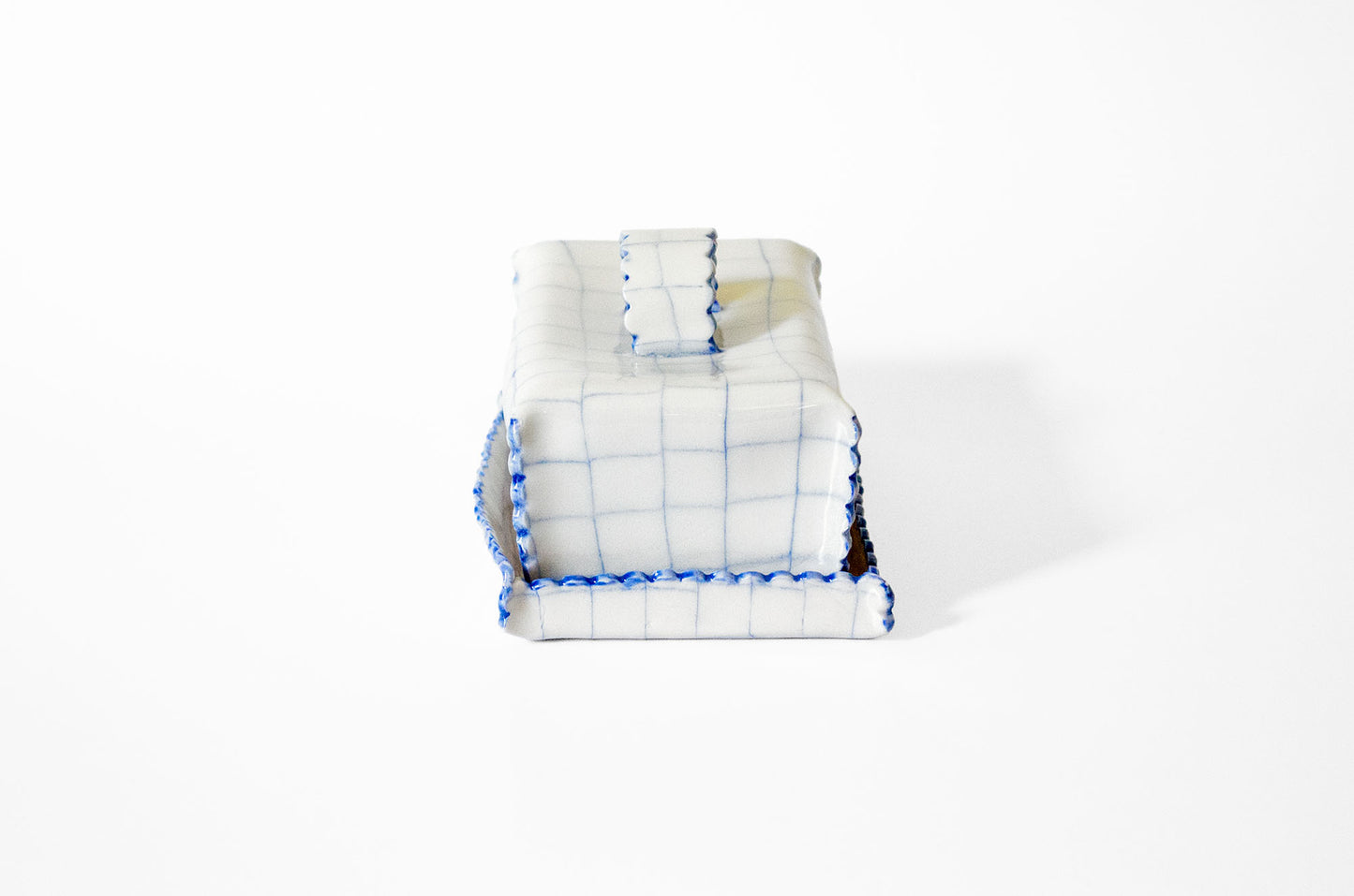 Nerikomi Check Pattern Butter Dish with Lid