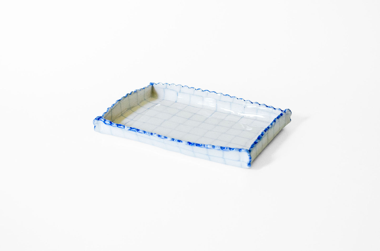 Nerikomi Check Pattern Butter Dish with Lid