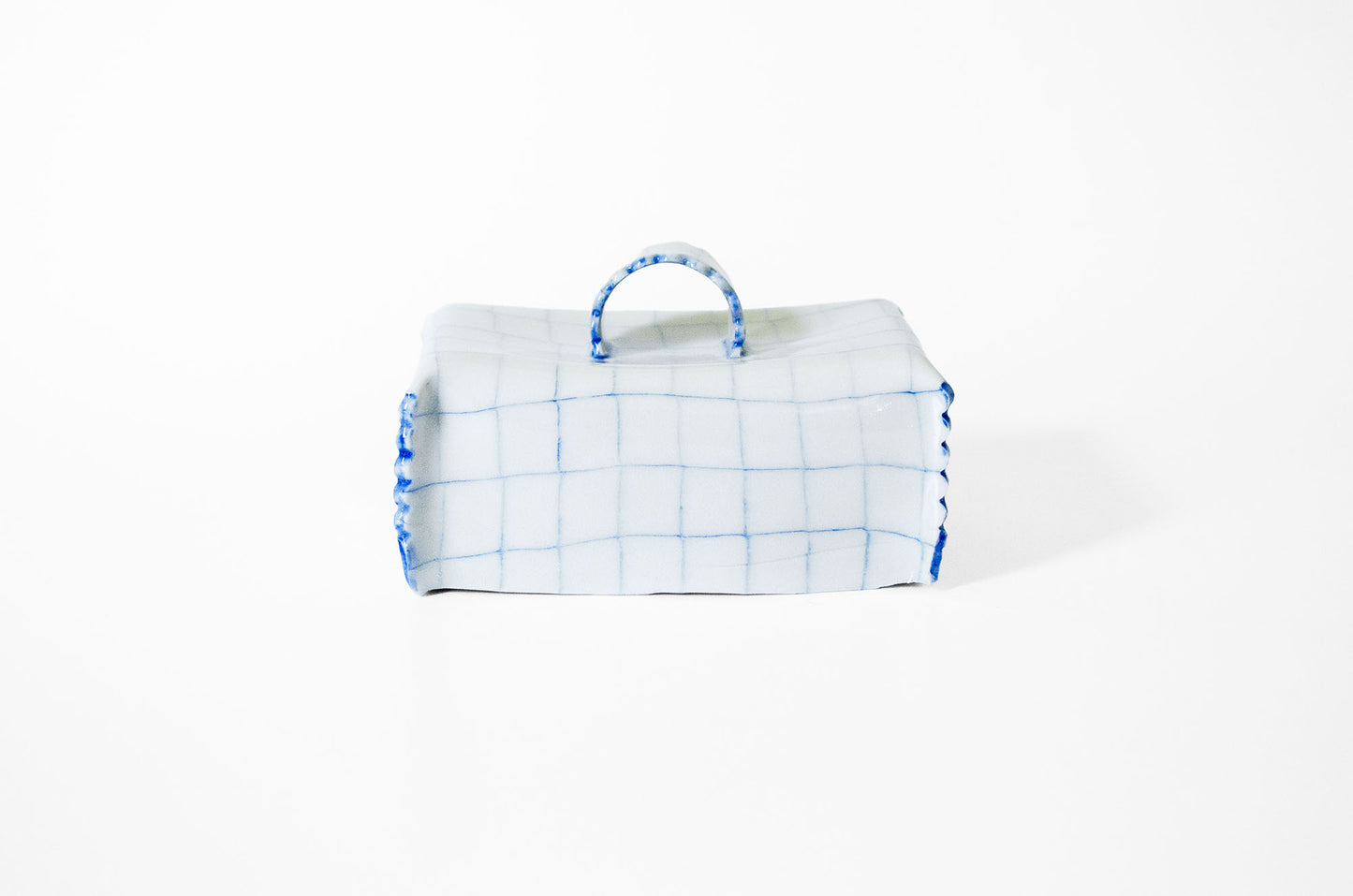 Nerikomi Check Pattern Butter Dish with Lid
