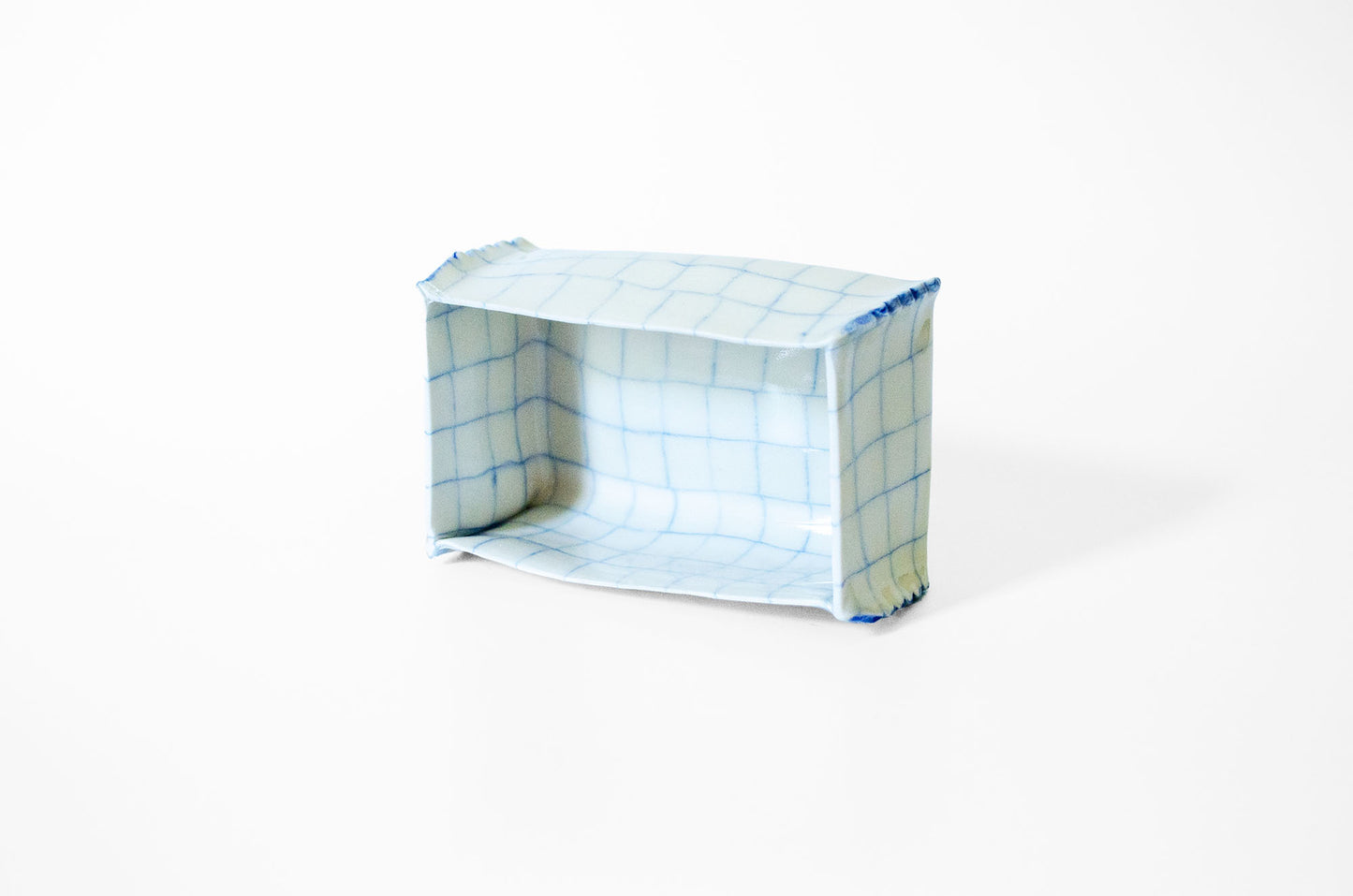 Nerikomi Check Pattern Butter Dish with Lid