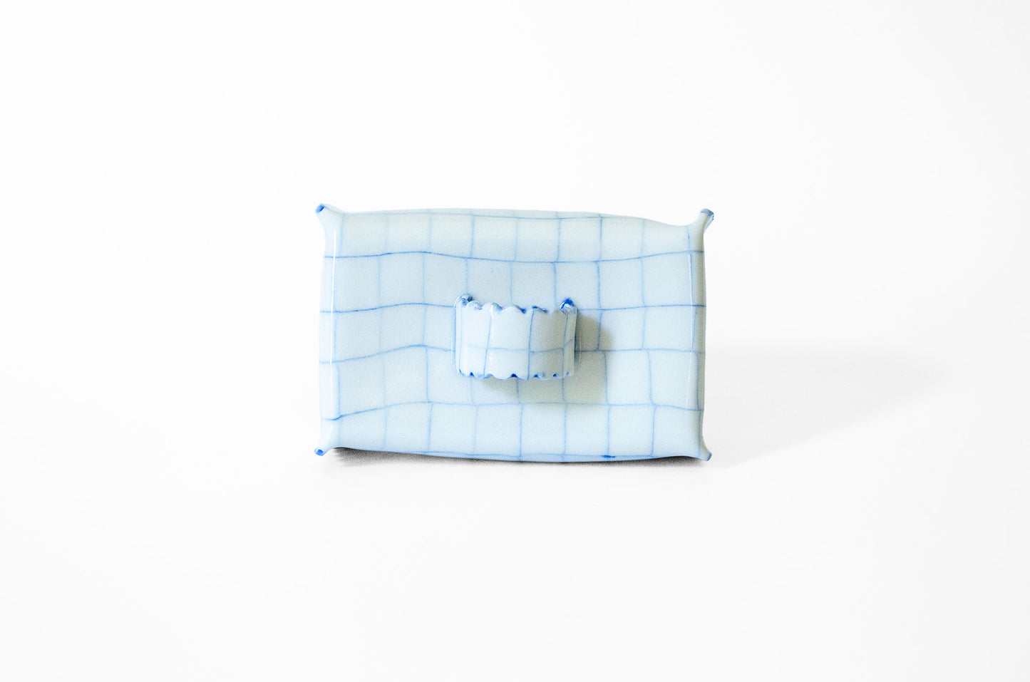 Nerikomi Check Pattern Butter Dish with Lid