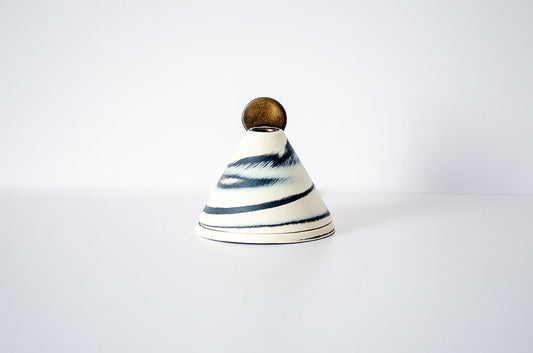 Incense holder with rusty moon on mountain