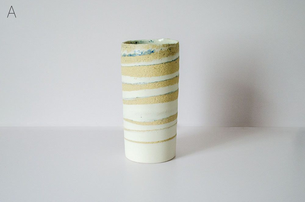 Blue Glaze "Seashore" Nerikomi Vase