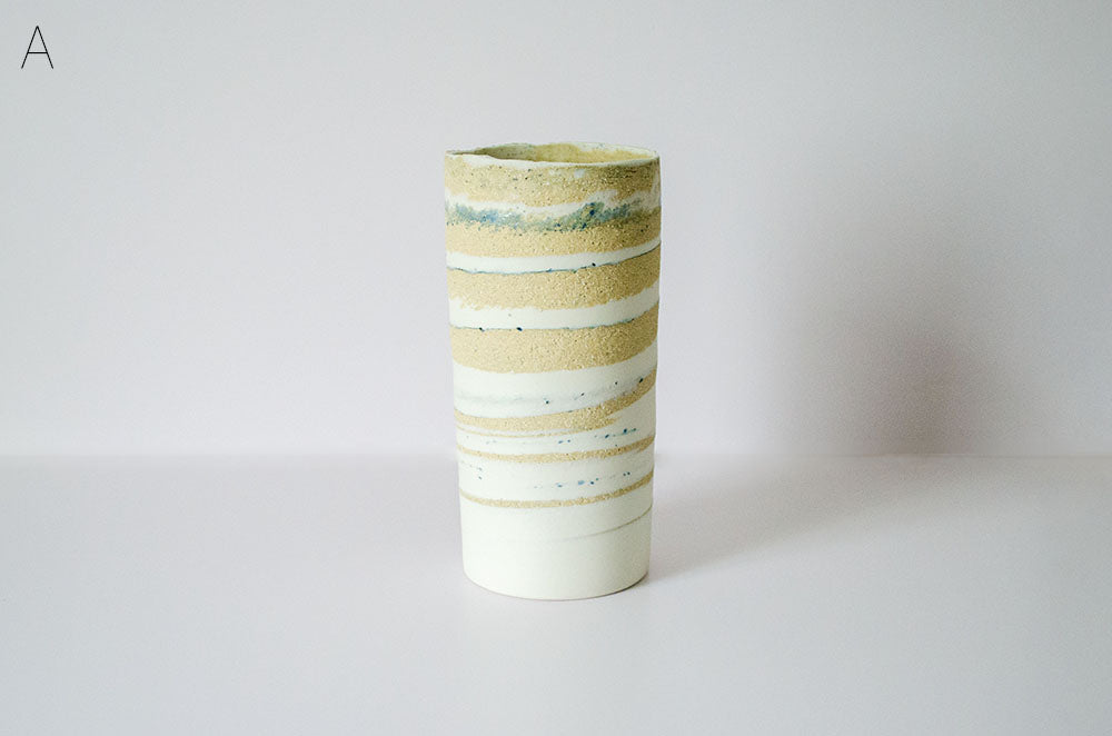 Blue Glaze "Seashore" Nerikomi Vase