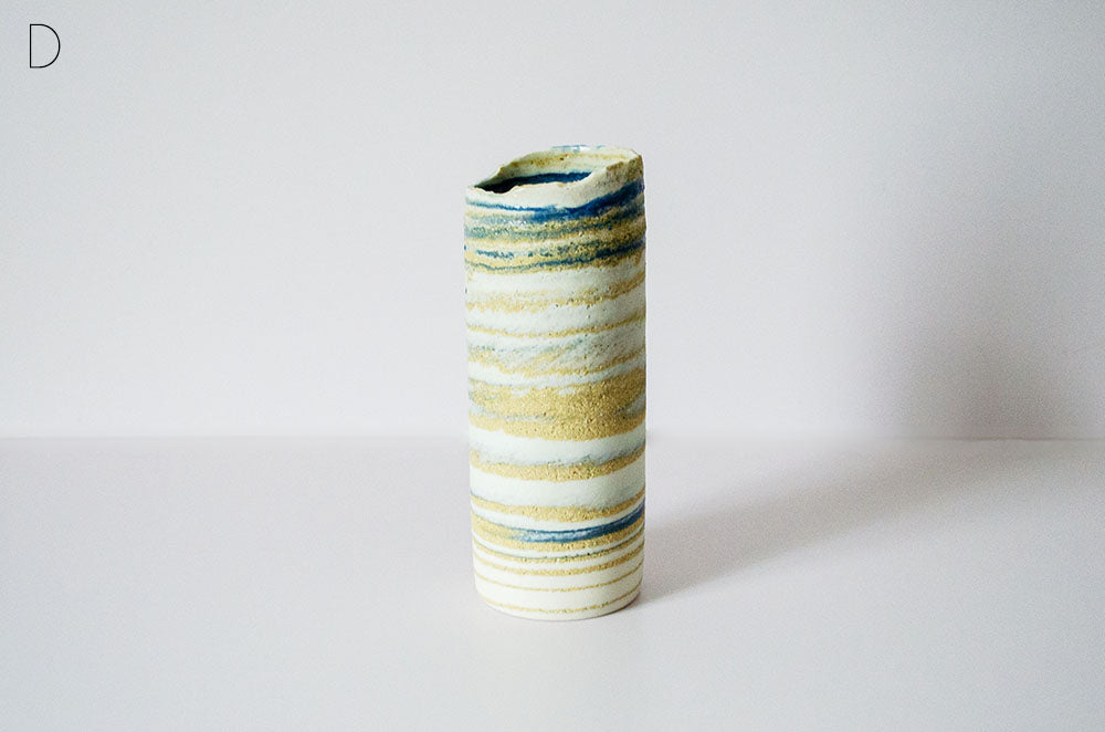 Blue Glaze "Seashore" Nerikomi Vase