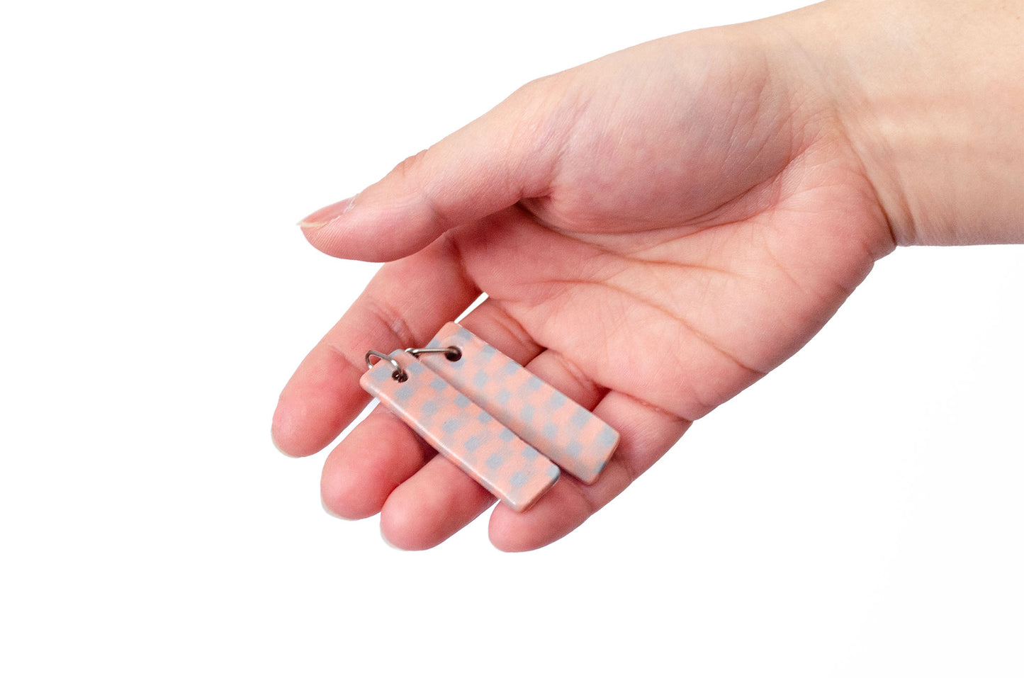Nerikomi Gingham Rectangular Earrings