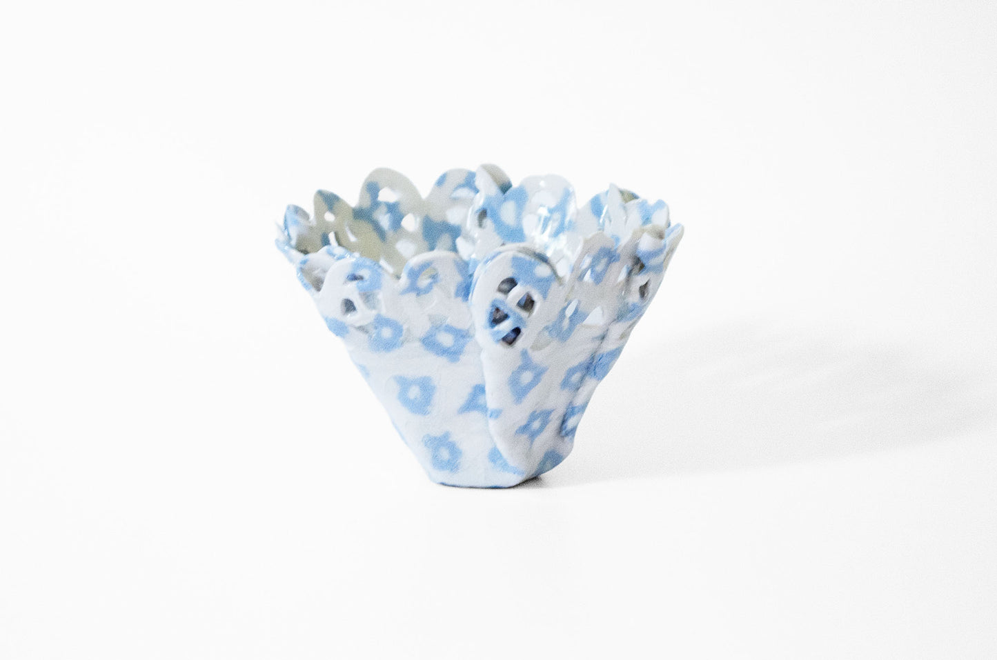 Nerikomi Floral Pattern Lace Candle Holder