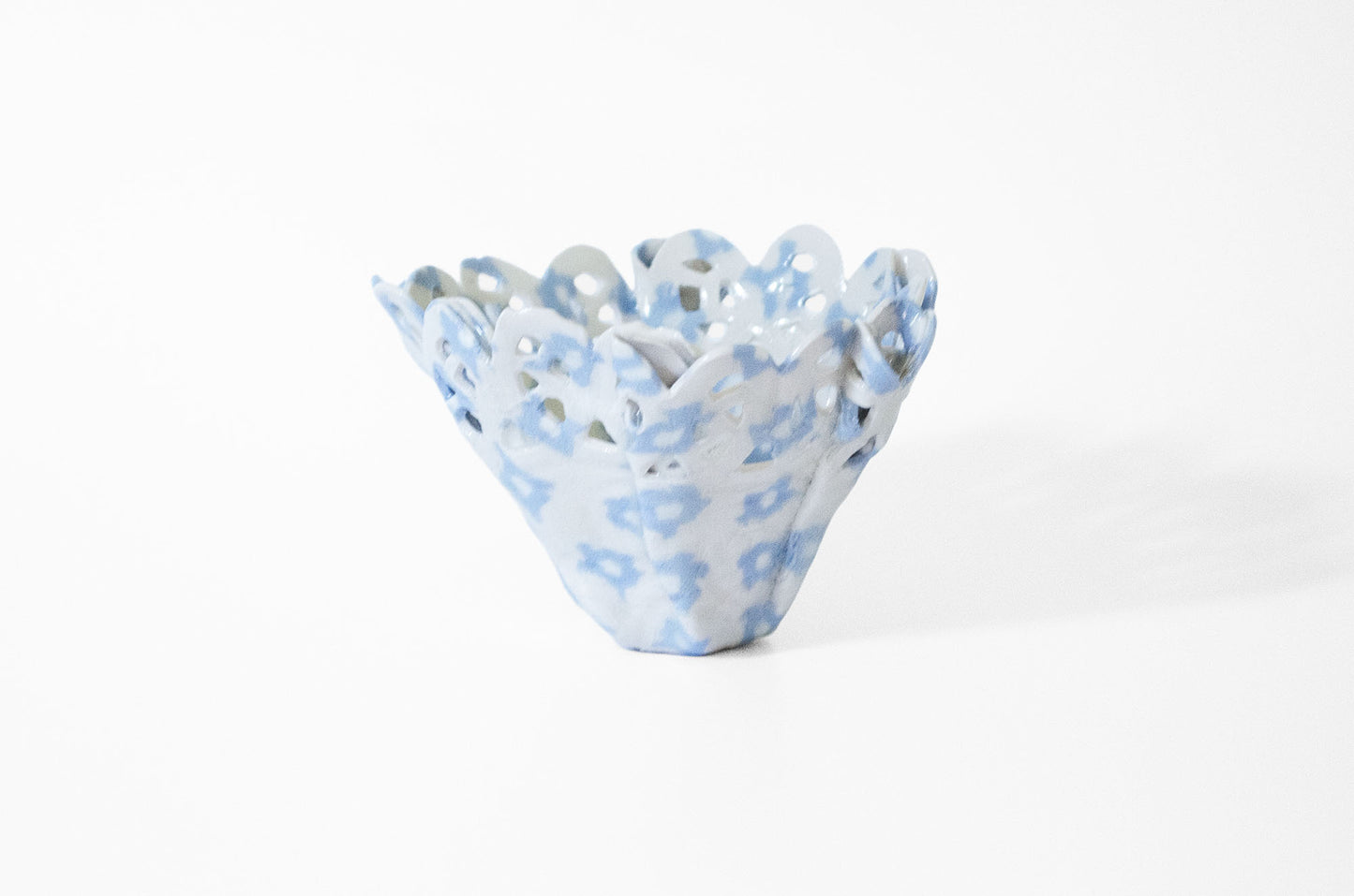 Nerikomi Floral Pattern Lace Candle Holder