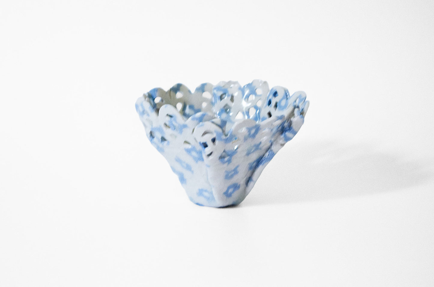 Nerikomi Floral Pattern Lace Candle Holder