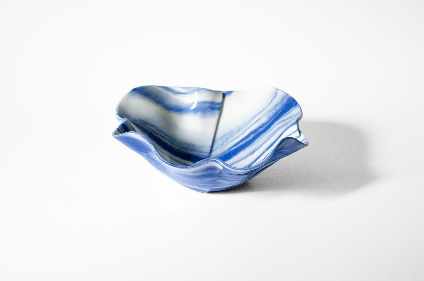 Origami Pottery Neriage Ruffle Bowl