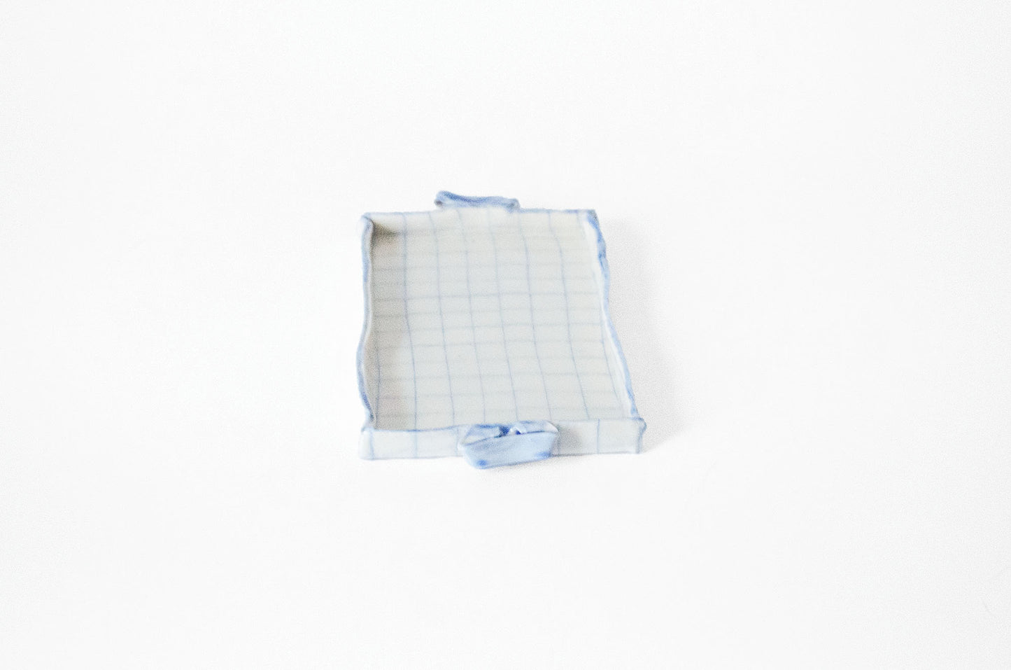 Nerikomi Check Pattern Origami Tea Plate