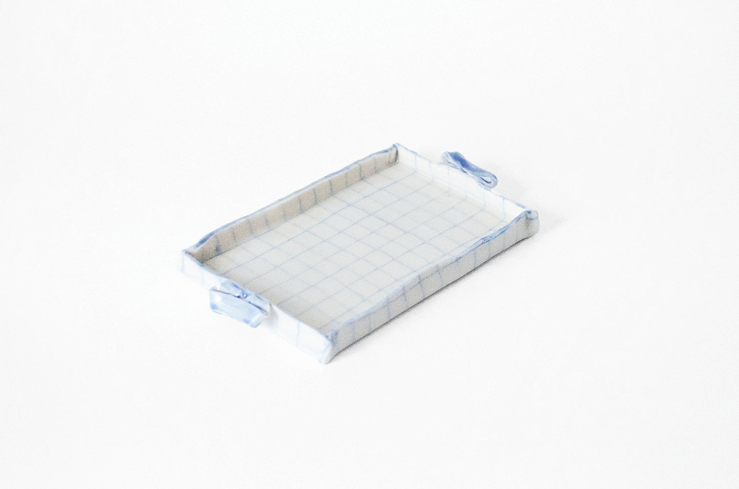 Nerikomi Check Pattern Origami Tea Plate
