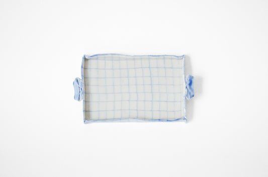 Nerikomi Check Pattern Origami Tea Plate