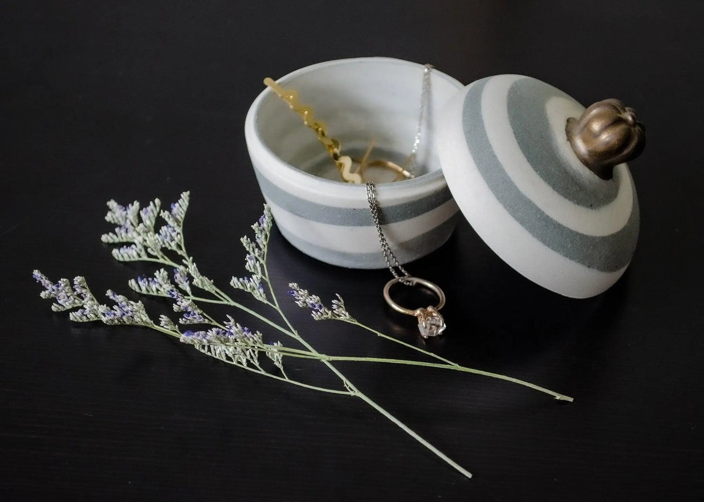Decorative Lidded Jar - Saori M Stoneware