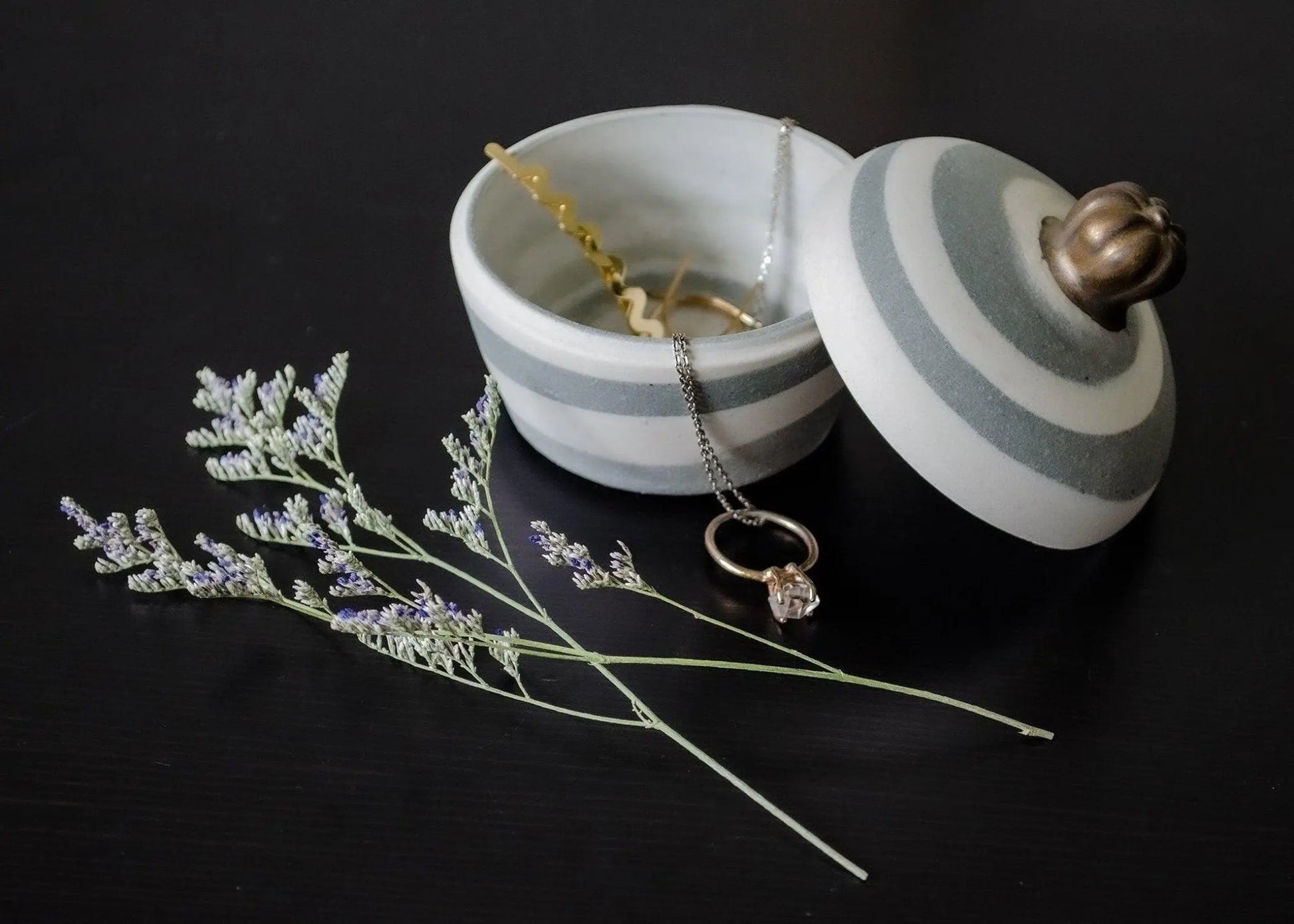 Decorative Lidded Jar - Saori M Stoneware