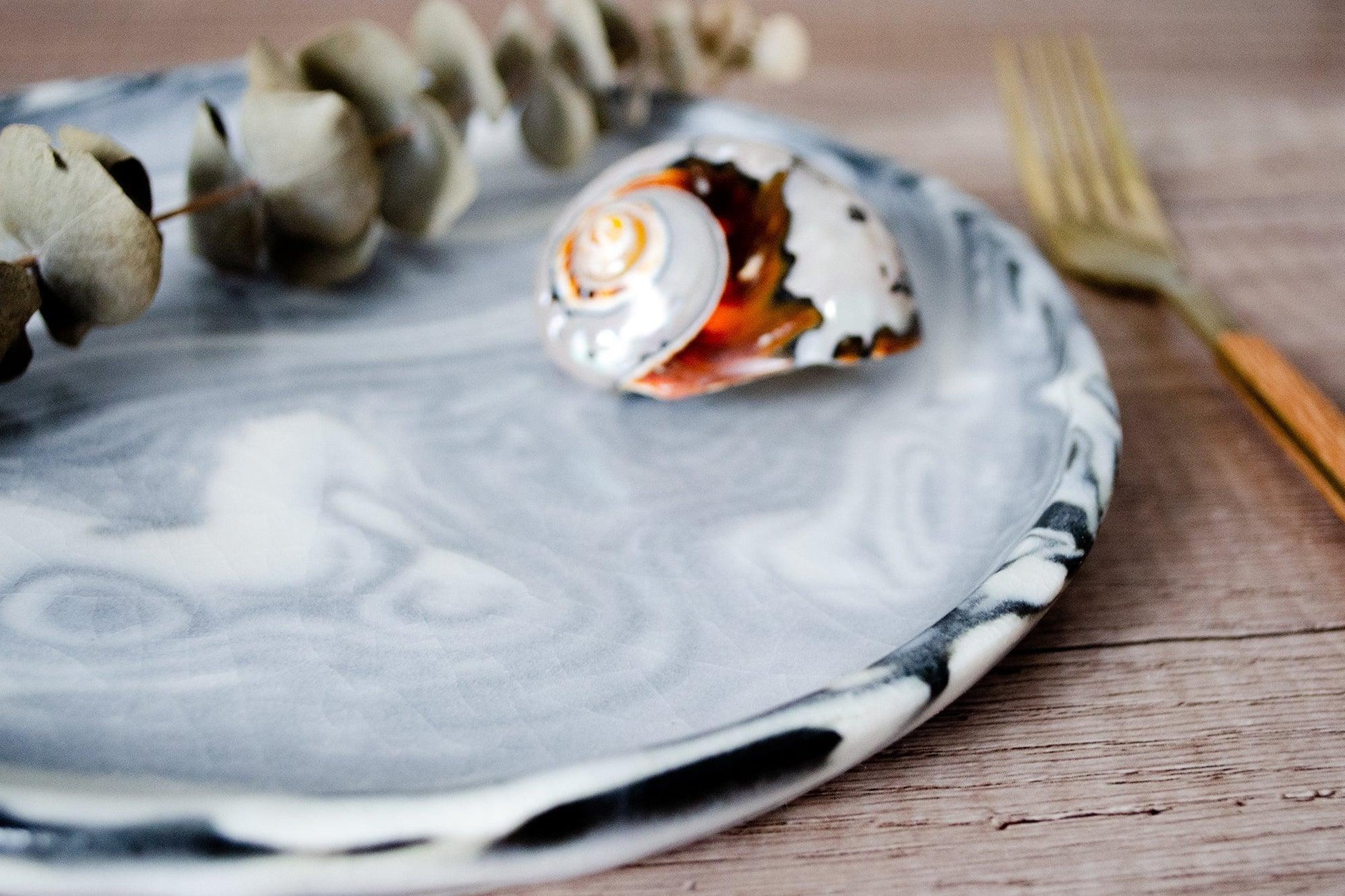 Nerikomi Plate Saori M Stoneware