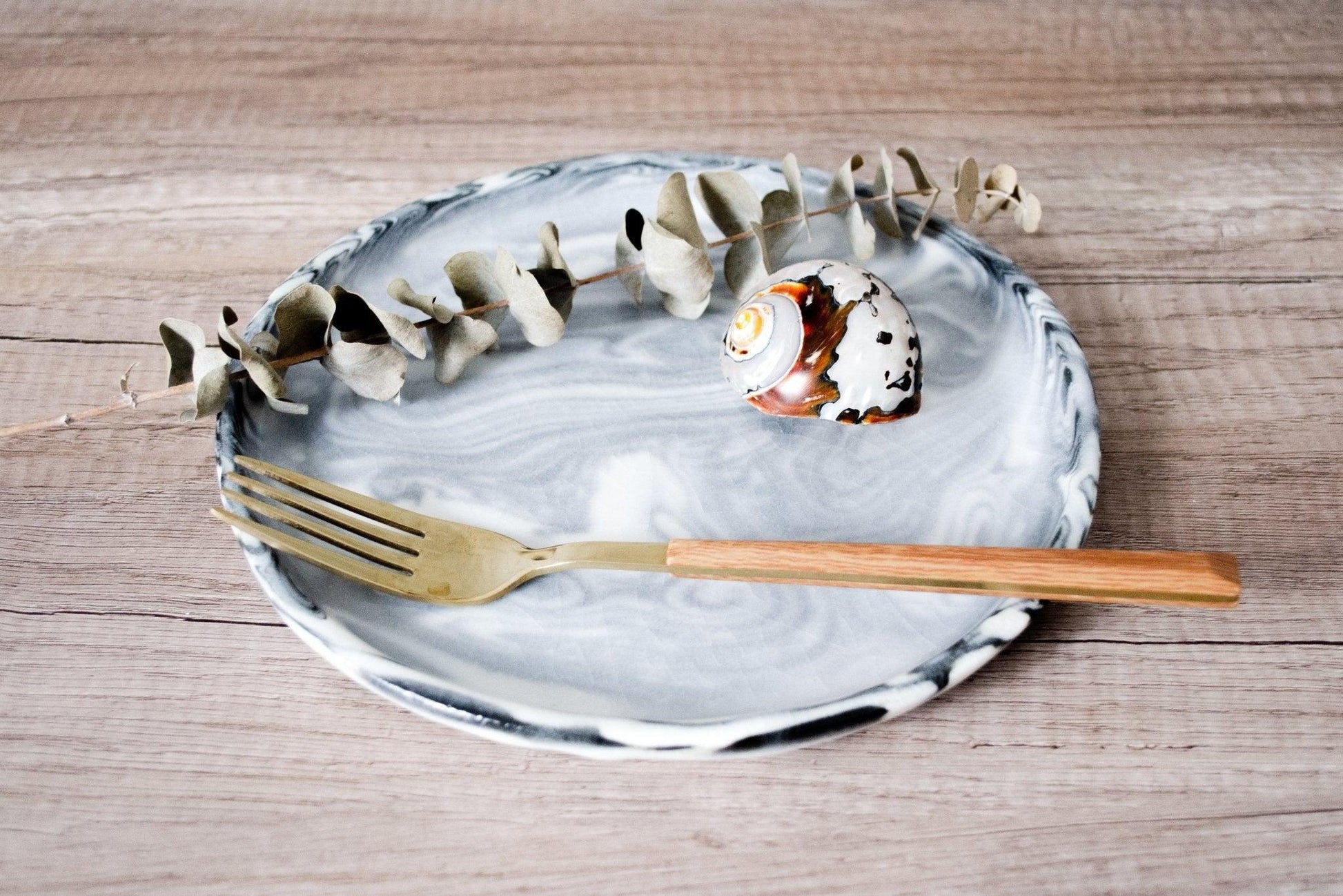 Nerikomi Plate Saori M Stoneware