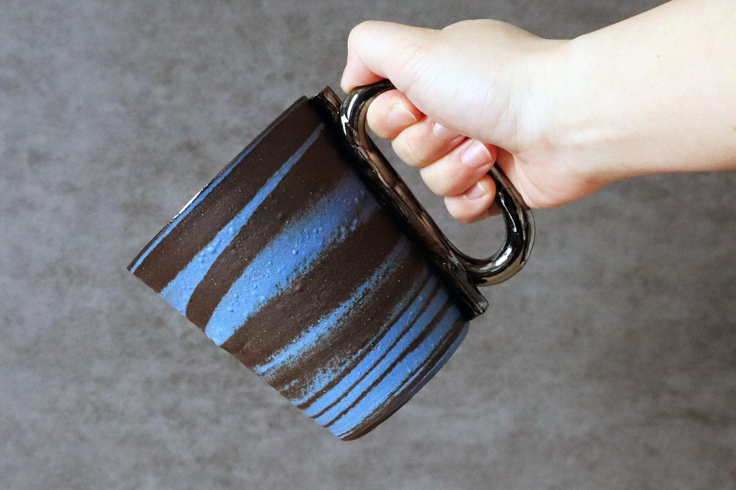 Tube Handle Mug Saori M Stoneware