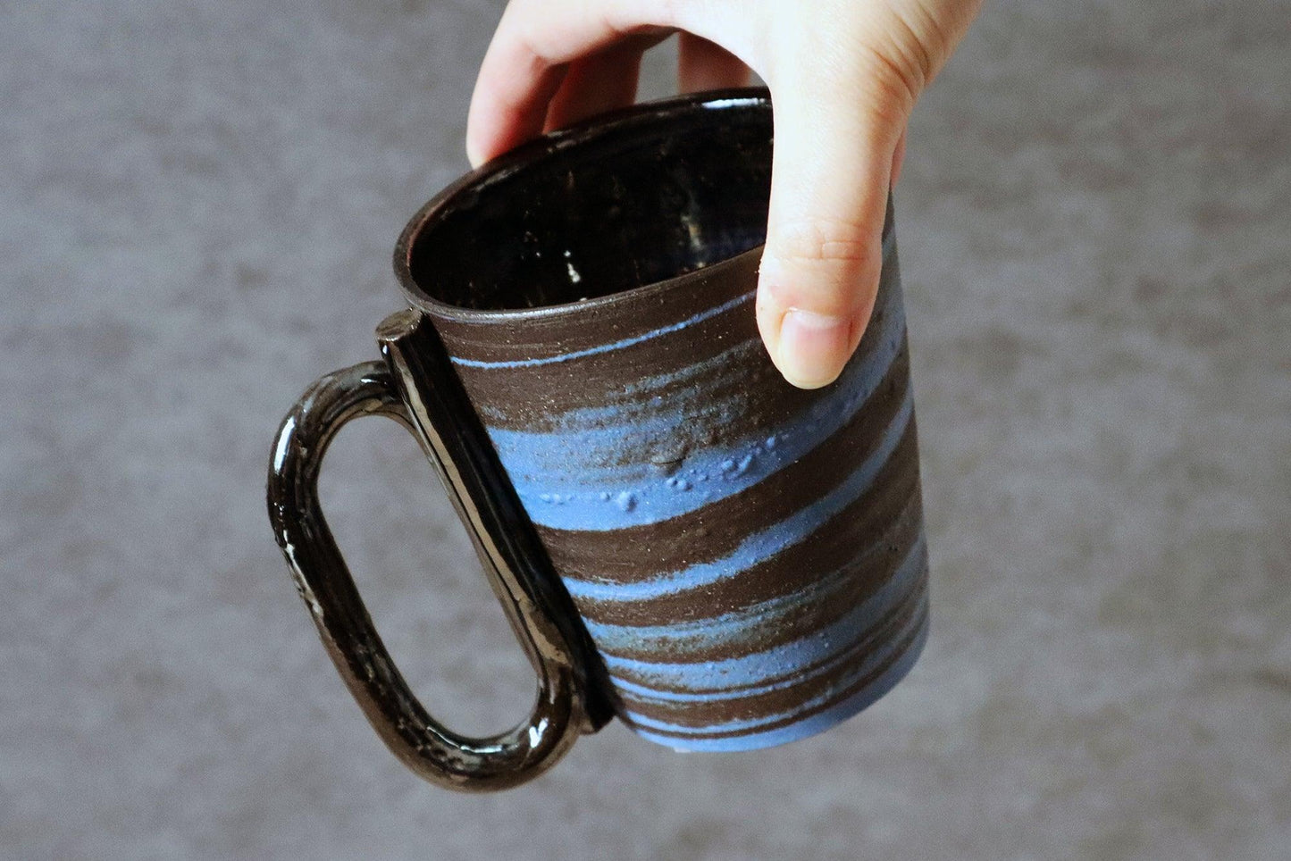 Tube Handle Mug Saori M Stoneware