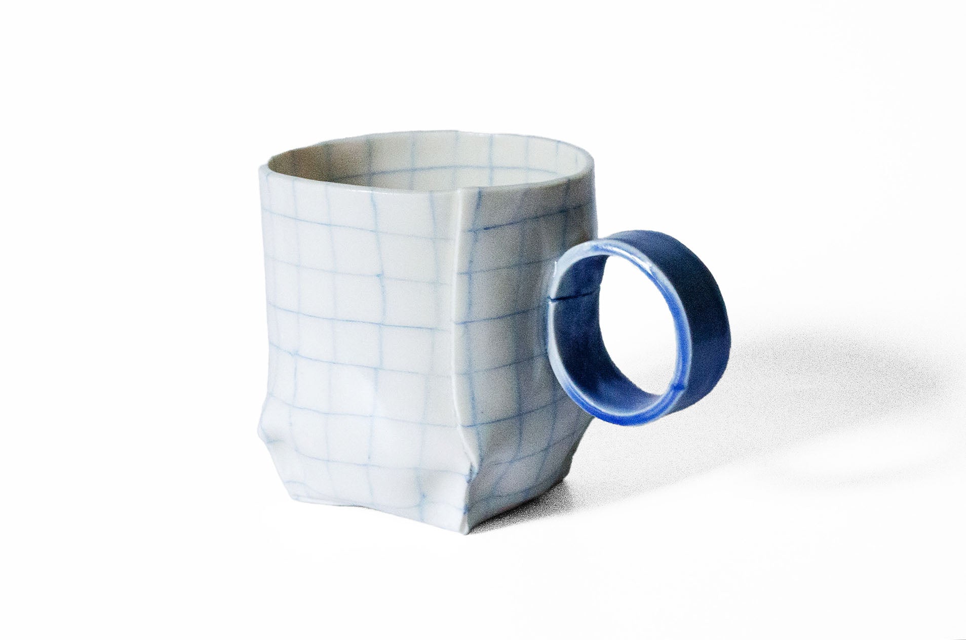 Nerikomi Check Pattern Origami Mug