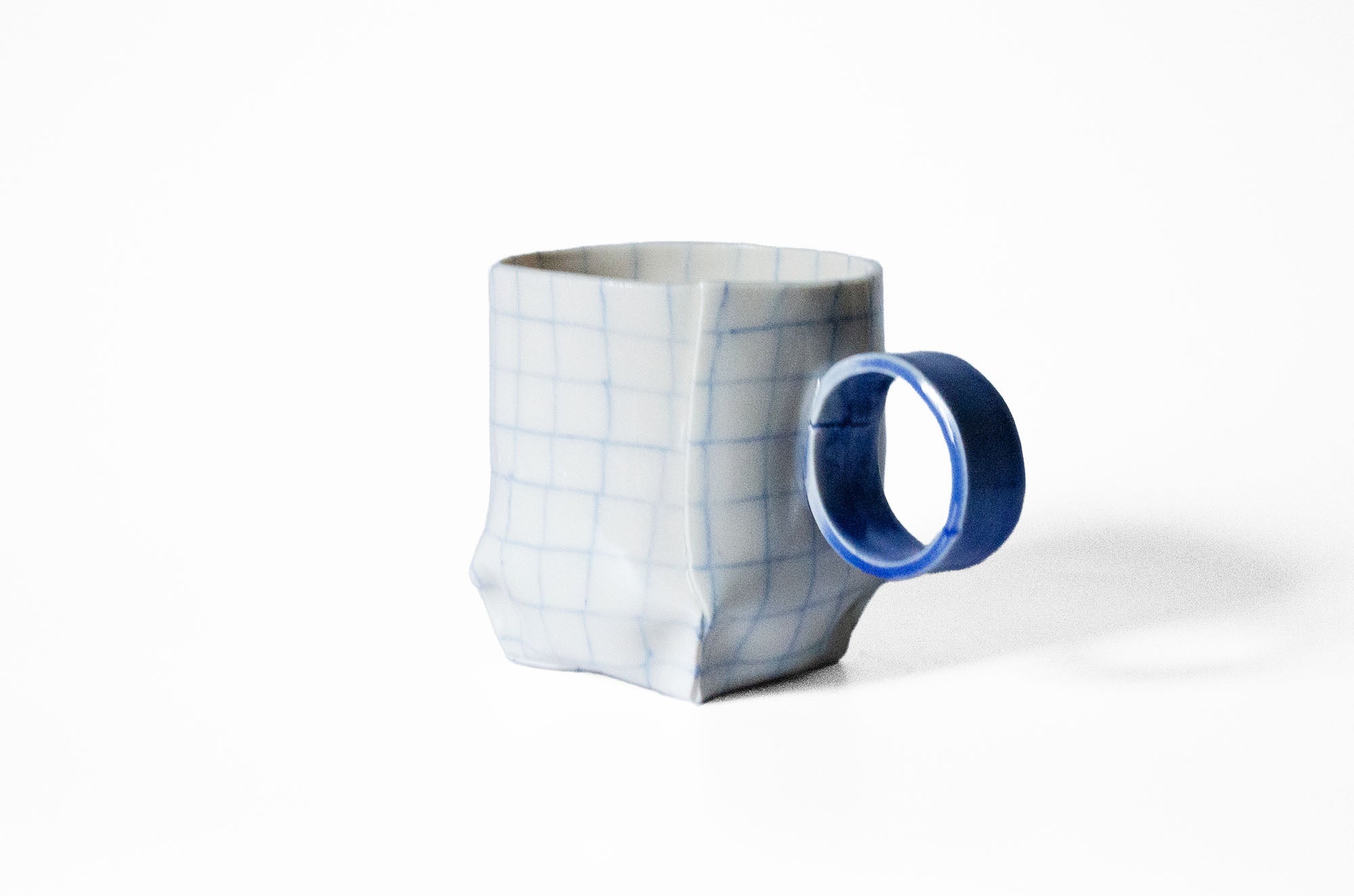 Nerikomi Check Pattern Origami Mug