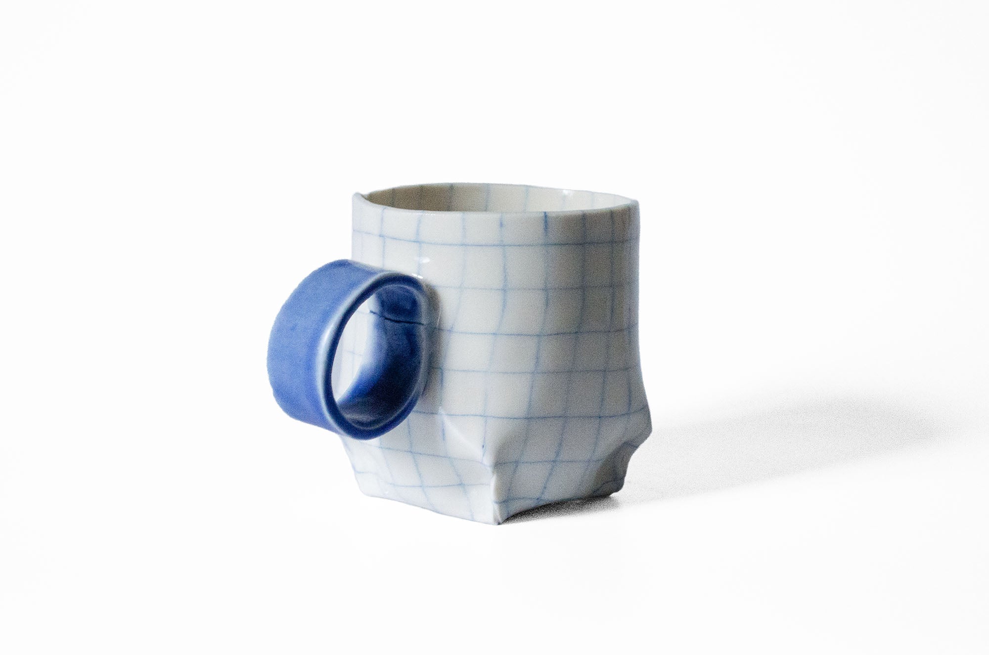 Nerikomi Check Pattern Origami Mug