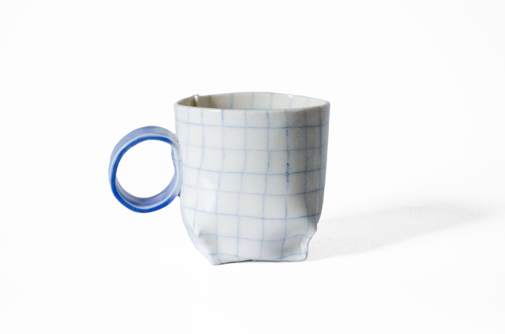 Nerikomi Check Pattern Origami Mug