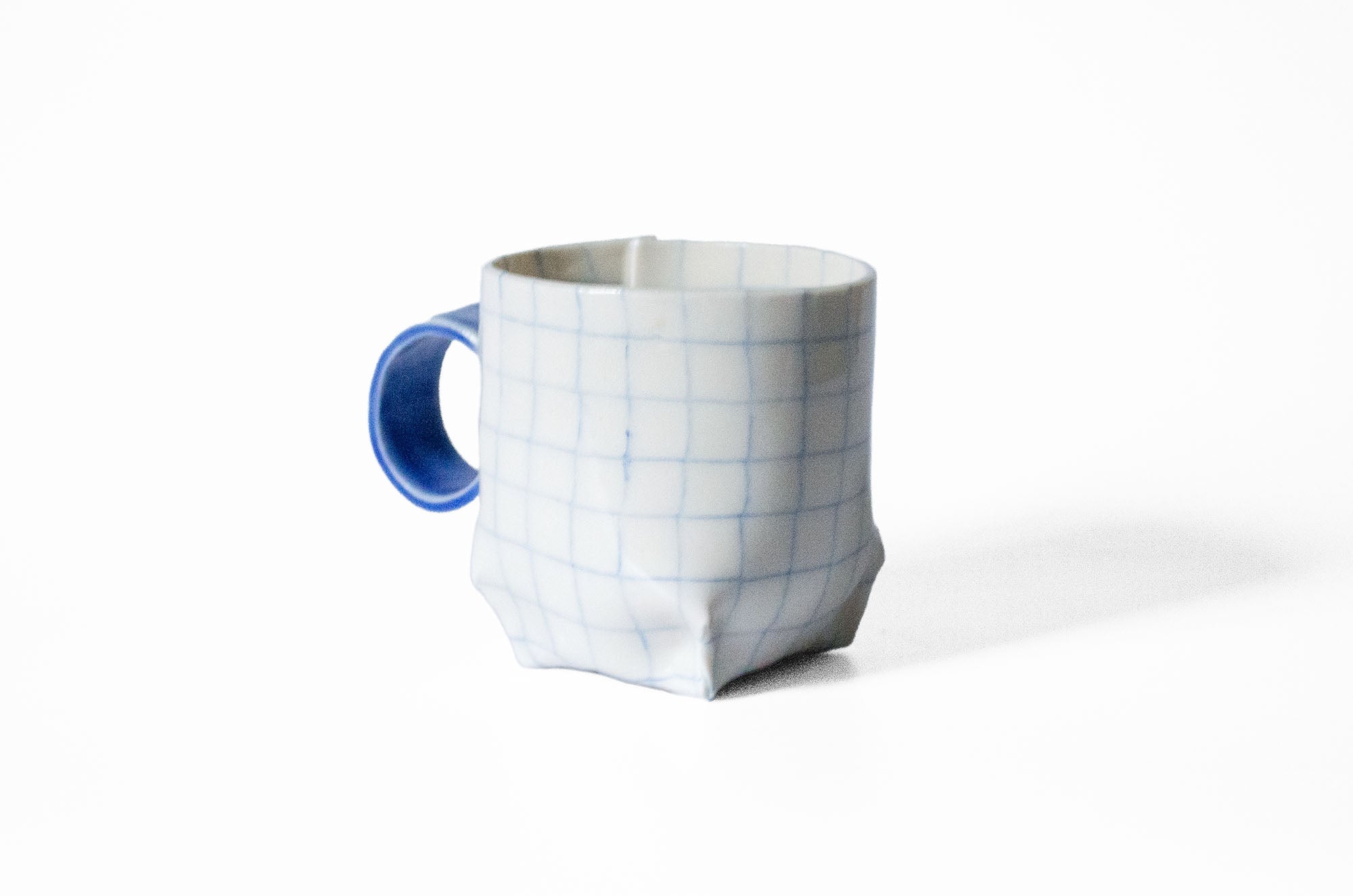 Nerikomi Check Pattern Origami Mug