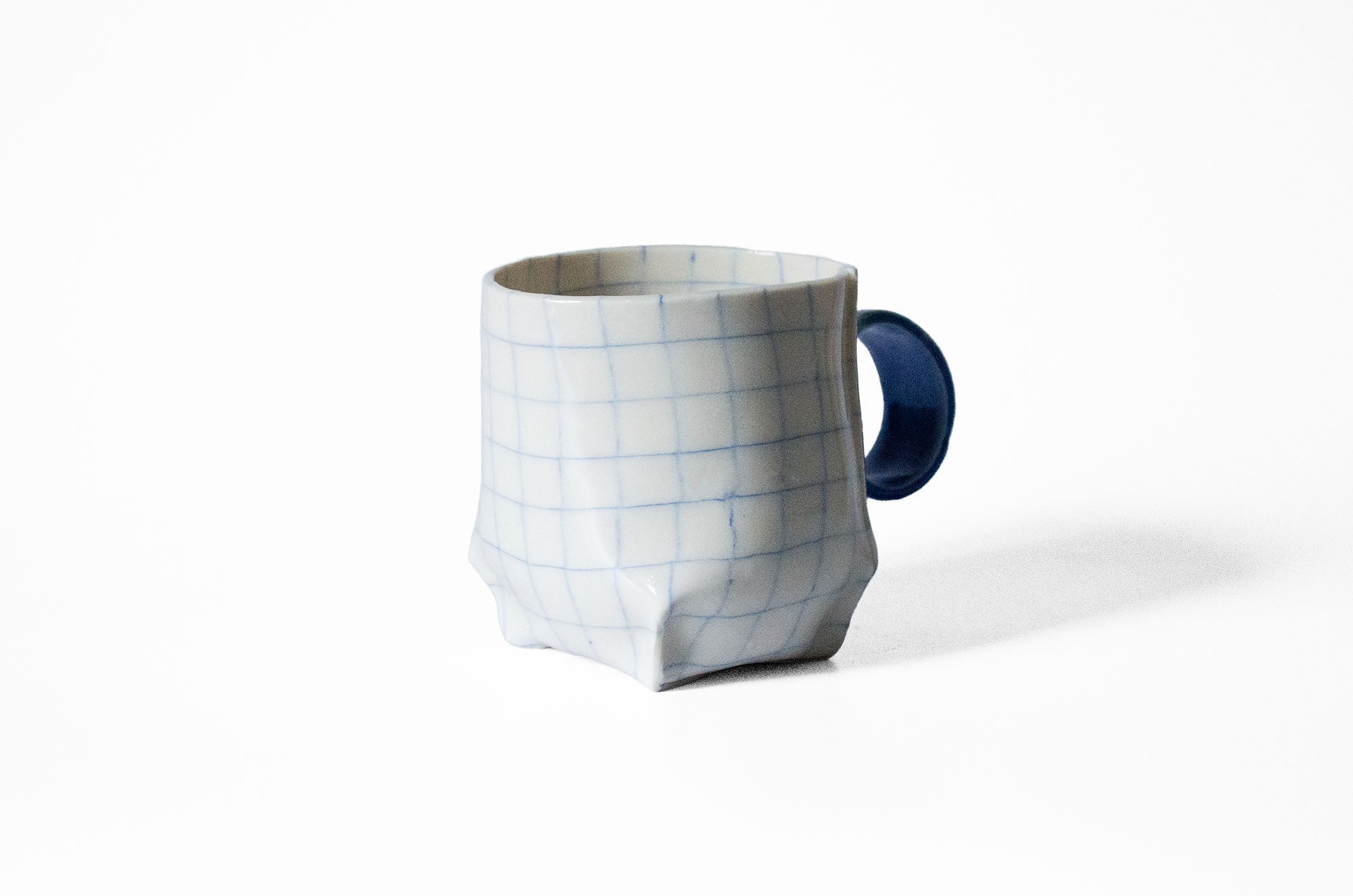 Nerikomi Check Pattern Origami Mug