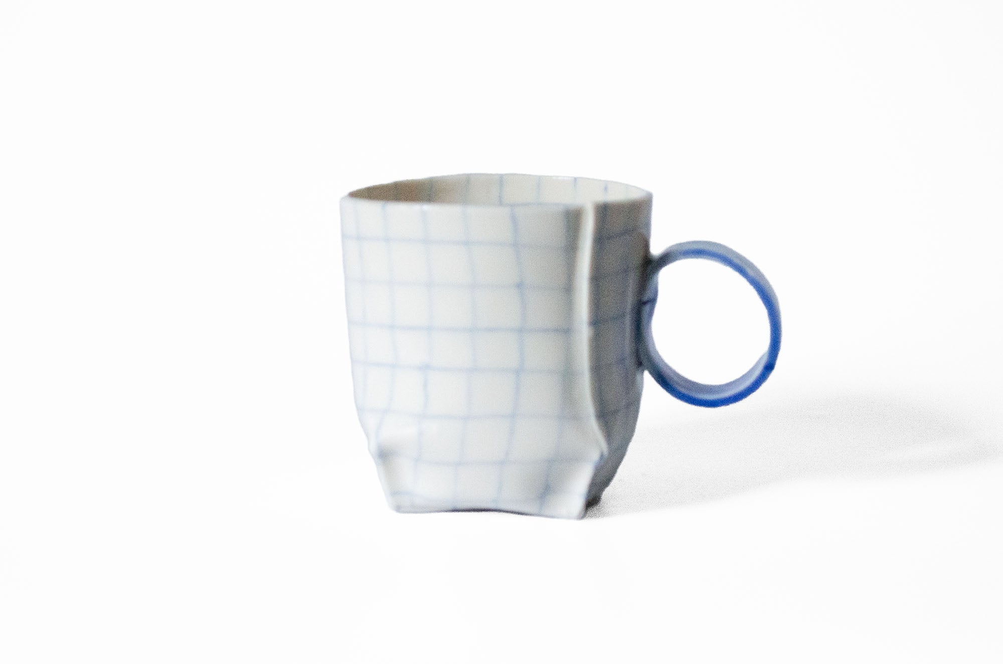 Nerikomi Check Pattern Origami Mug