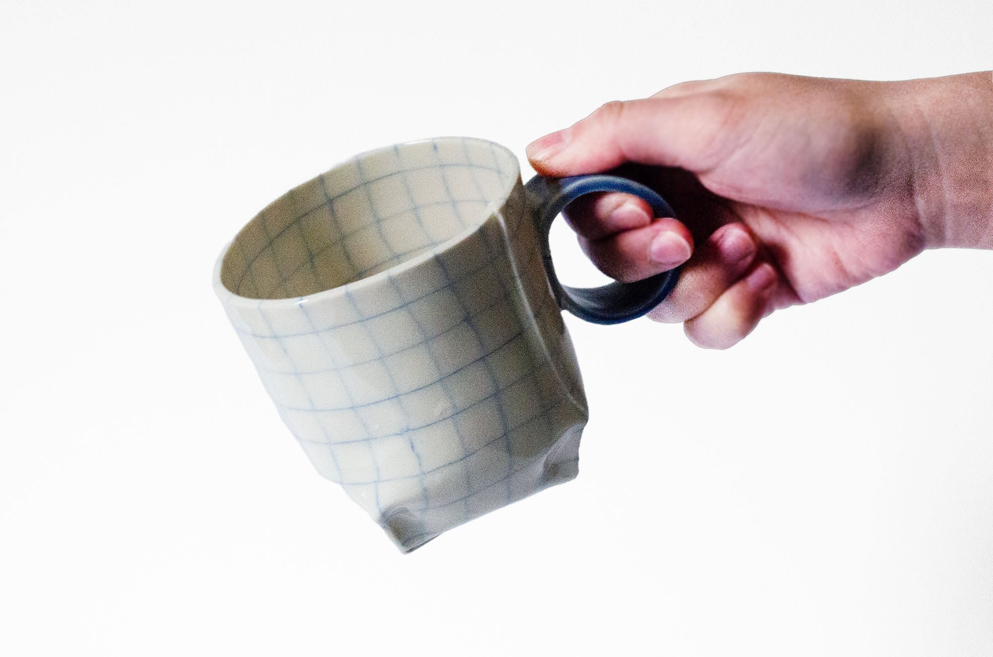 Nerikomi Check Pattern Origami Mug