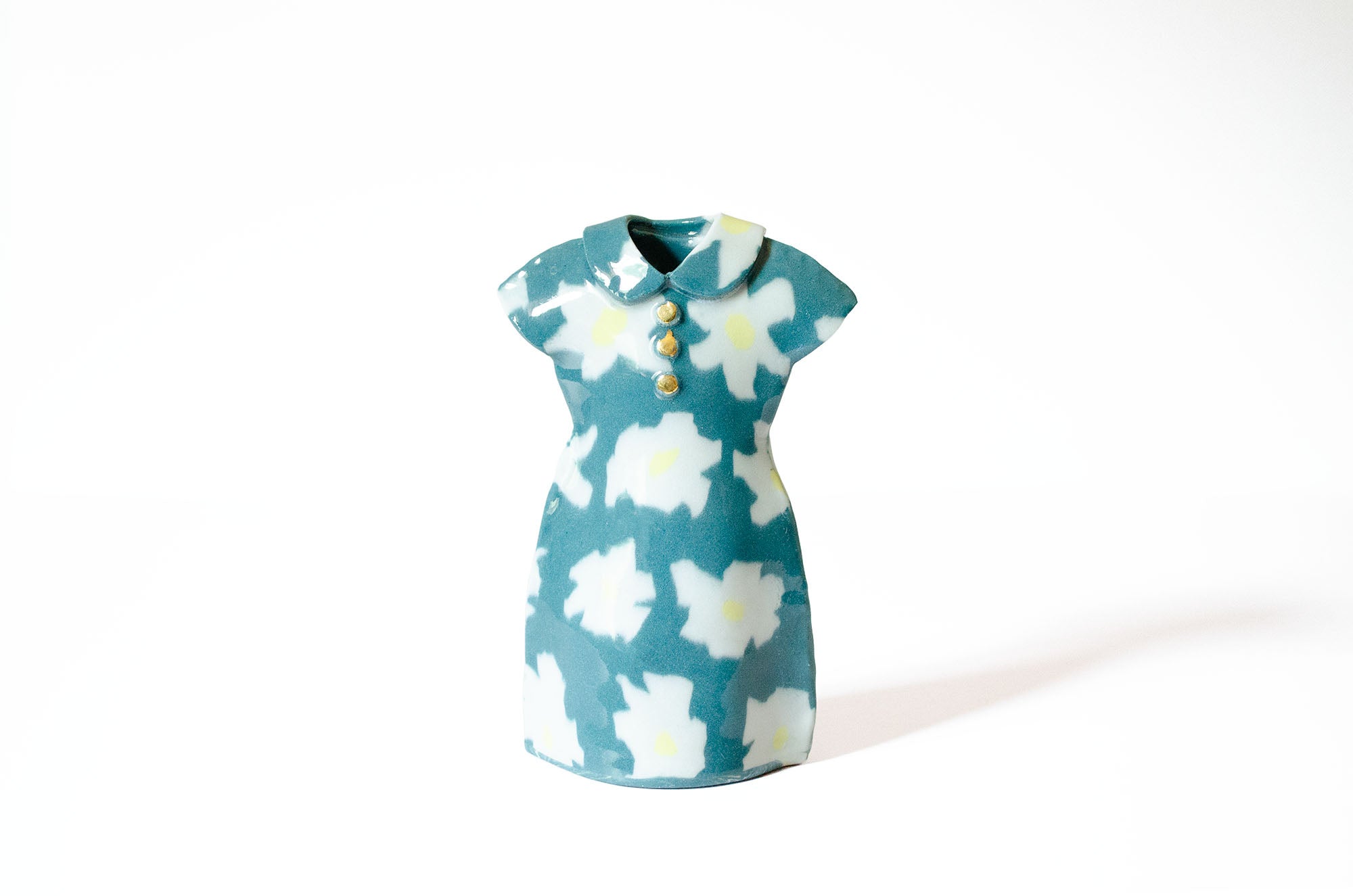 Nerikomi Porcelain Dress Shape Bud Vase