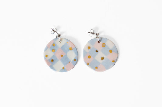 Nerikomi Porcelain Ornament-Inspired Round Earrings (2025 Holiday Limited Edition)