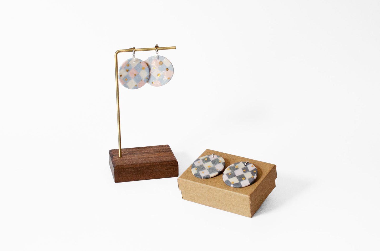 Nerikomi Porcelain Ornament-Inspired Round Earrings (2025 Holiday Limited Edition)
