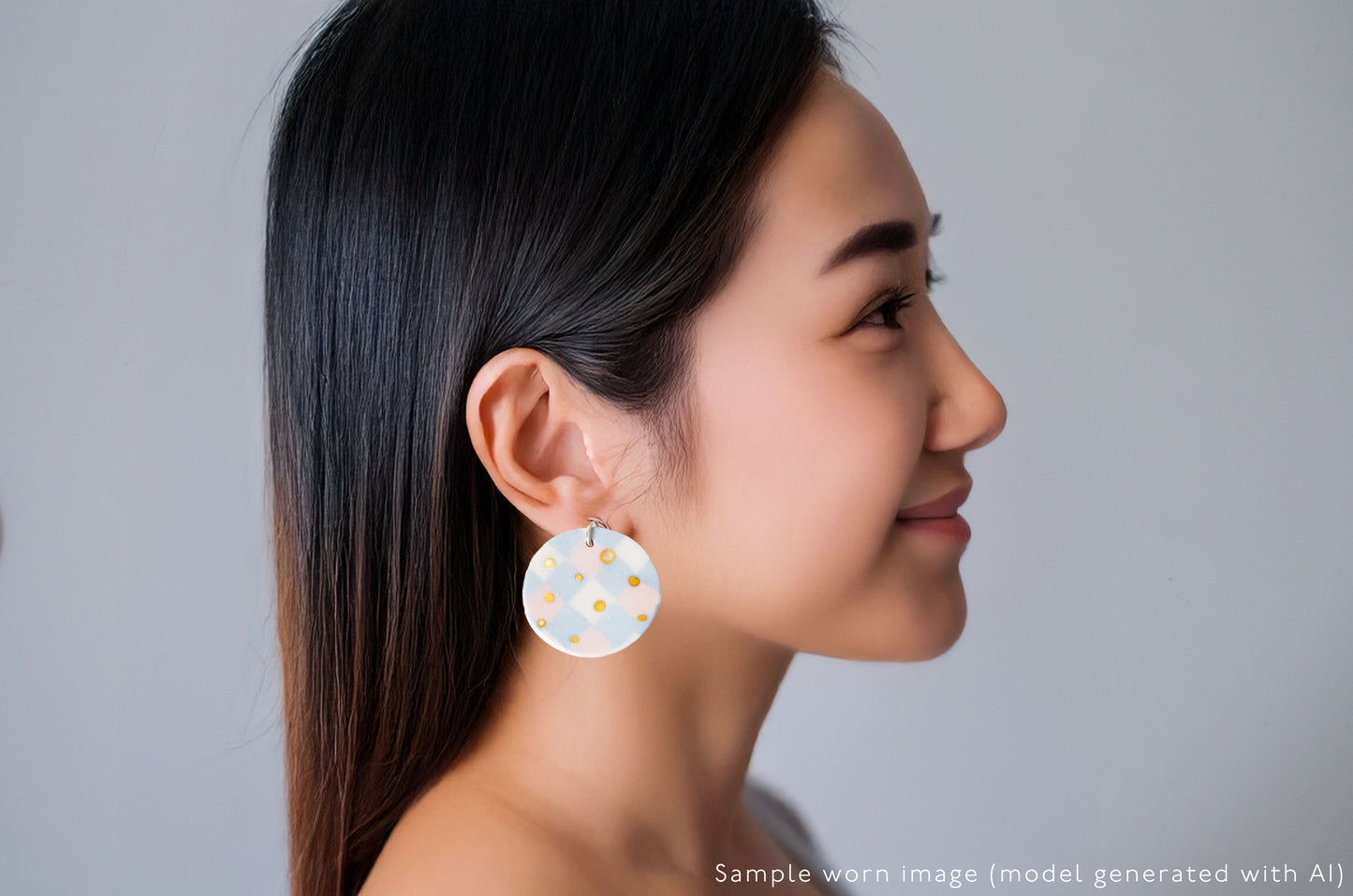 Nerikomi Porcelain Ornament-Inspired Round Earrings (2025 Holiday Limited Edition)