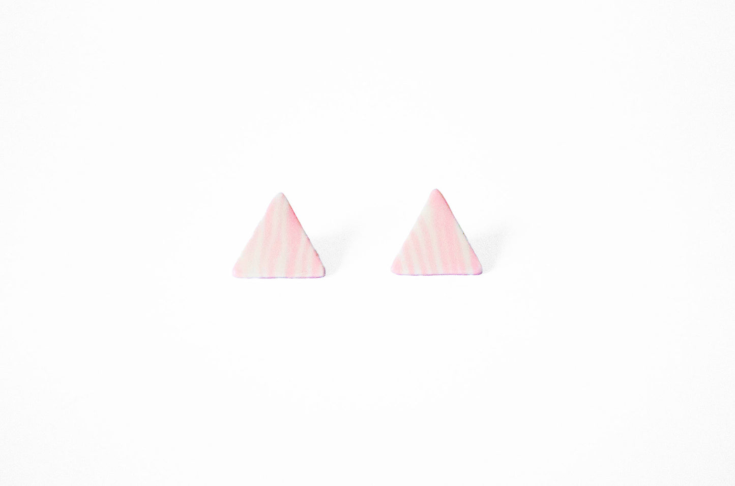 Pink Triangle Nerikomi Porcelain Earrings