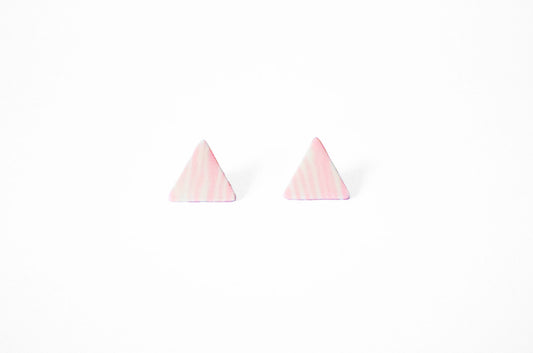 Pink Triangle Nerikomi Porcelain Earrings