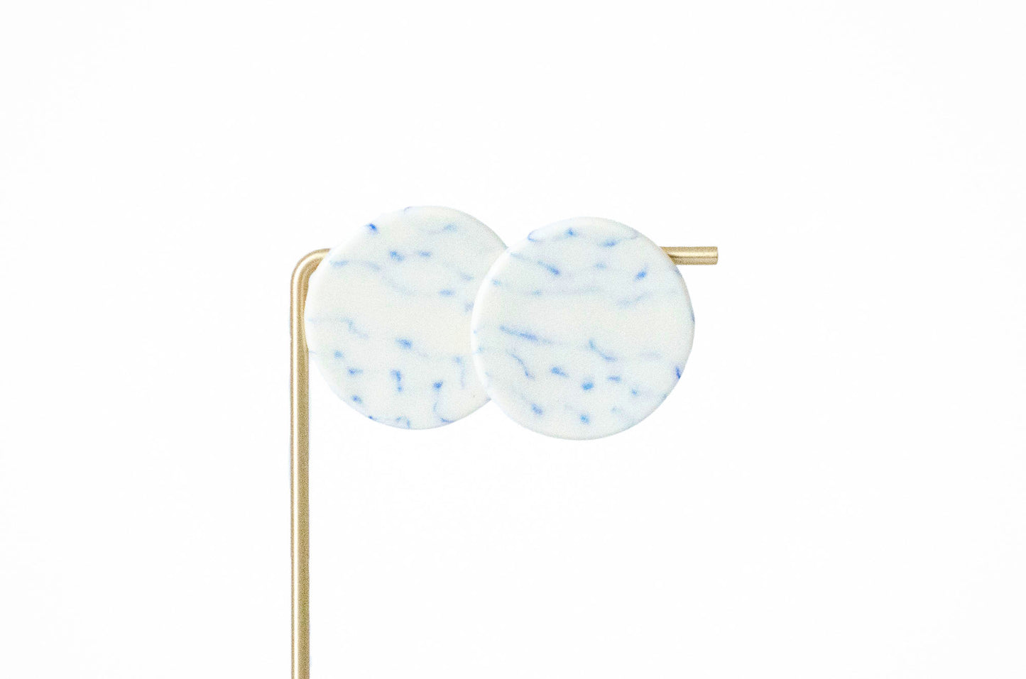 Large Blue Wave Nerikomi Porcelain Earrings
