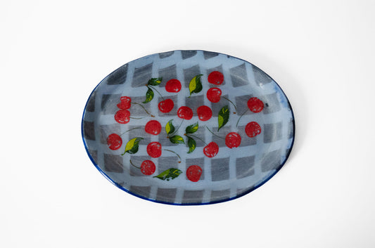 Nerikomi Checkered Oval Plate