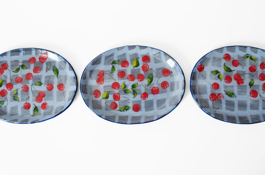 Nerikomi Checkered Oval Plate