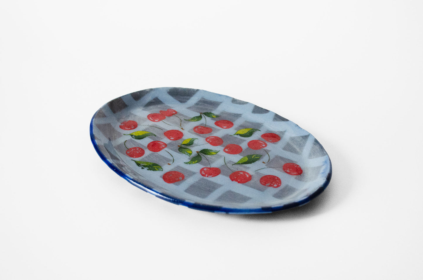 Nerikomi Checkered Oval Plate